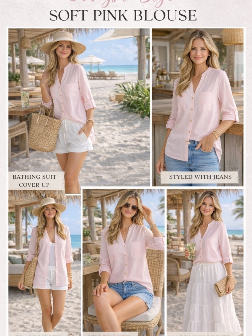 Anne Klein Pale Pink Blouse